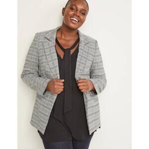 Lane Bryant The Bryant Blazer Grey Glen Plaid Size 20